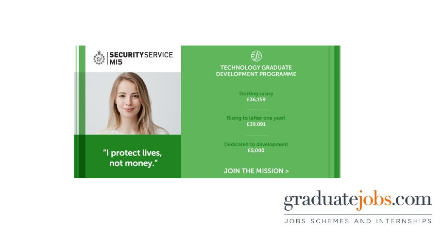 graduatejobsUK's tweet image. Your skills can protect lives, not money. 
So join a graduate programme with a difference. 
Click here to read more about the Technology Graduate Development Programme with MI5 and apply today : graduate-jobs.com/r/mi5tgdp_fb20…
#MI5Careers #Graduatejobs #TechnologyGraduates #STEMcareers
