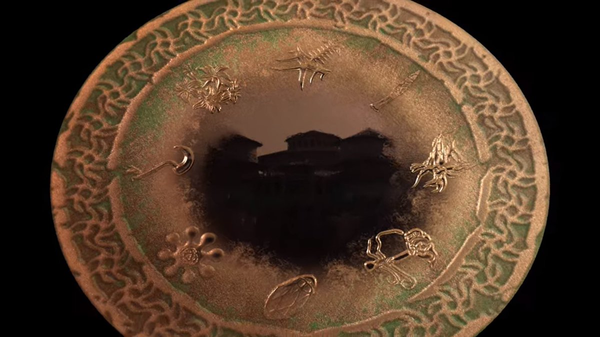 3) The mirror (continued)The object from the AC intro looks like one of the bronze mirros, or not? Most interestingly, in the middle it reflects different places of Arthdal - like a mirror. You can't tell me all that is a coincidence  #ArthdalChronicles