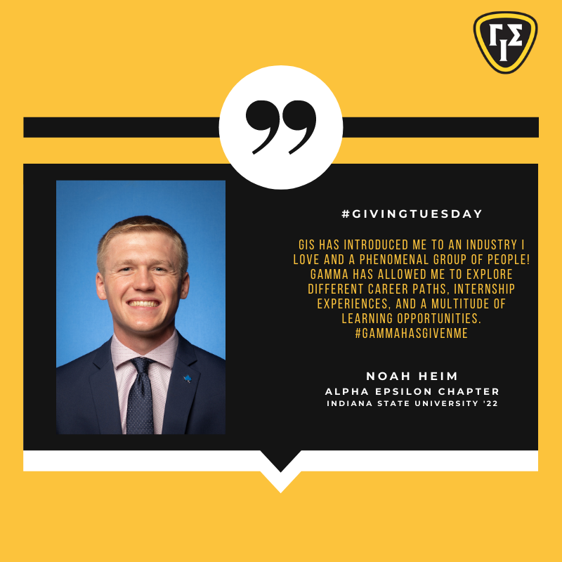 GammaIotaSigma's tweet photo. "Gamma has allowed me to explore different career paths, internship experiences, and a multitude of learning opportunities." - Noah Heim, @GISAlphaEpsilon @indianastate #GivingTuesday #GammaHasGivenMe
#GivetoGamma to #supportstudents like Noah: https://t.co/zmzFFOwZwI https://t.co/woJc8yRu36