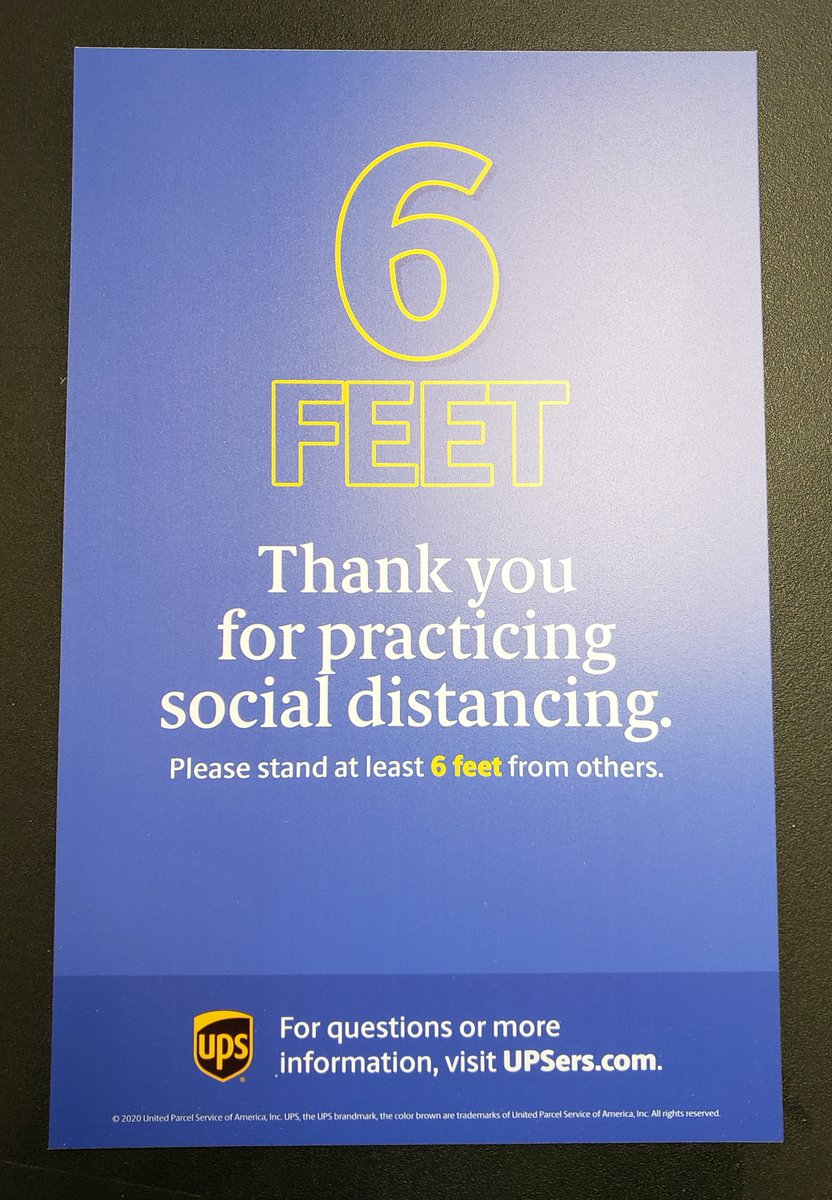 ExpressSignsInc's tweet image. We're helping businesses encourage #socialdistancing practices, such as this full-color PVC #sign for @UPS!