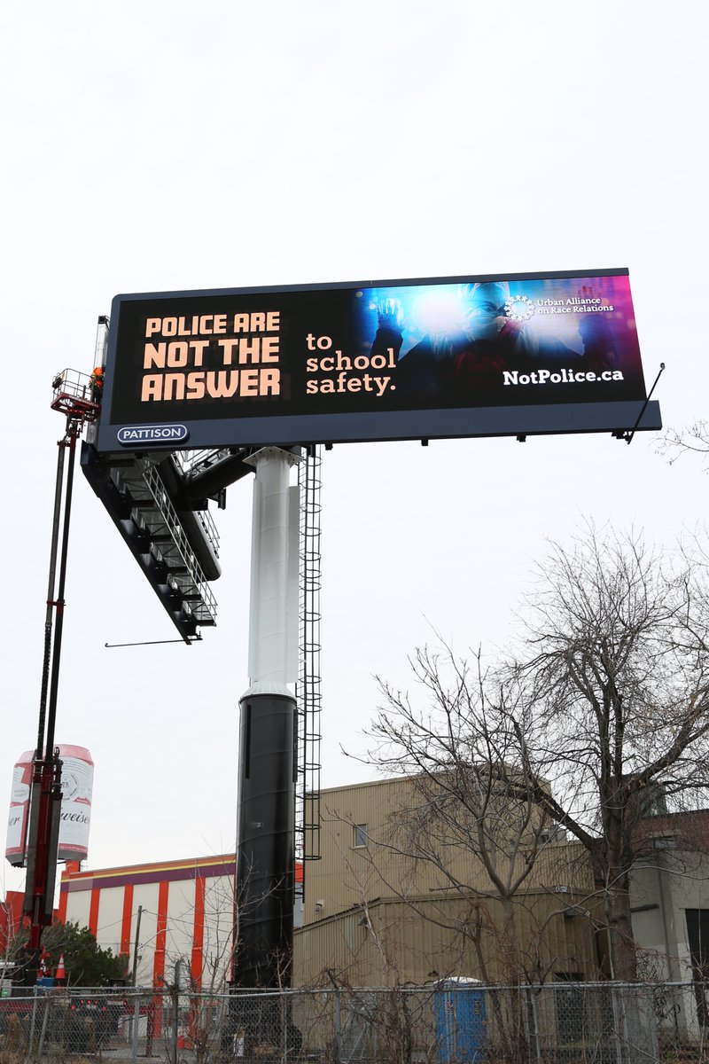 UARRToronto's tweet image. The Urban Alliance on Race Relations has been successful in putting up billboards to strengthen our Police are NOT the Answer Campaign! Please see the press release and images. #notpolice #toronto #UARR