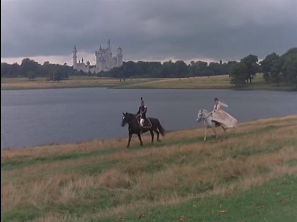 her next appearance is in a series of flashbacks, narrated by the king when he visits holmes. the riding habit she wears here is one of my favorite costumes on the show!