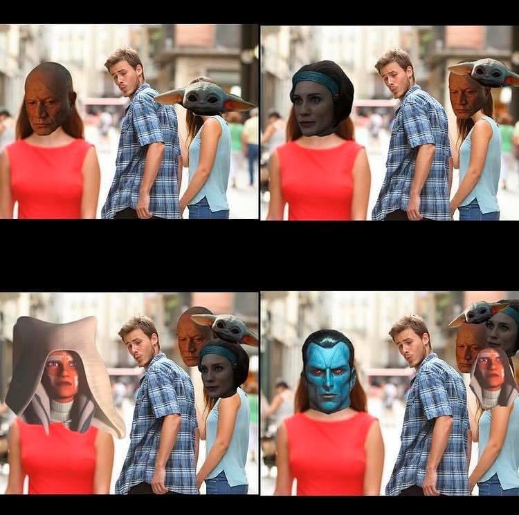 SombradeImperio's tweet photo. Quítense todos por qué ya viene Thrawn! 😹😹😹  
#Mandalorian #Thrawn https://t.co/f8vNL2CYQ3