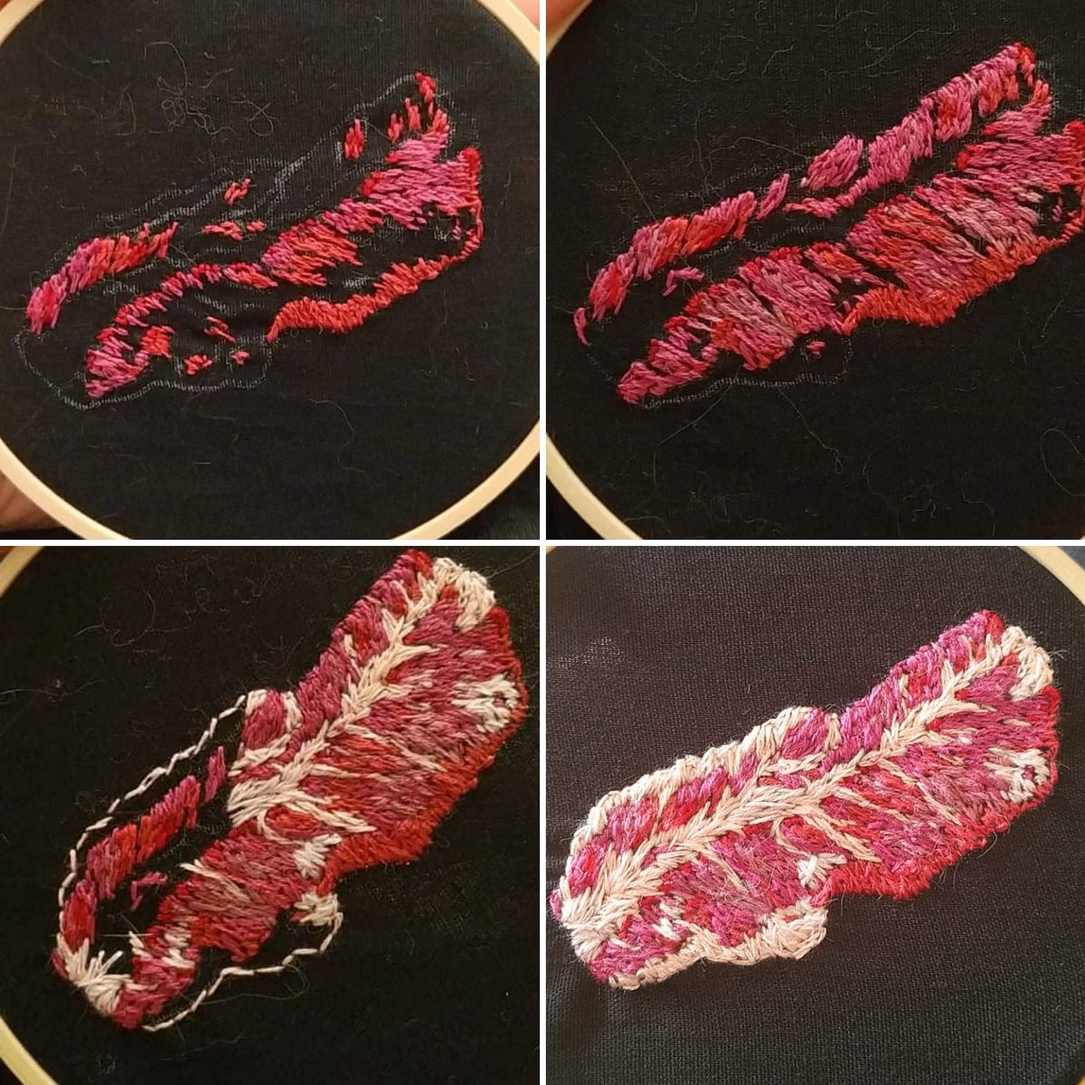 kirikiri1's tweet photo. I didn't think to document my process much, but here's some along the way shots of The Flesh #embroidery #processpics #hoopart #tma #magnuspod #themagnusarchives #theflesh https://t.co/dvxuIFzFTQ