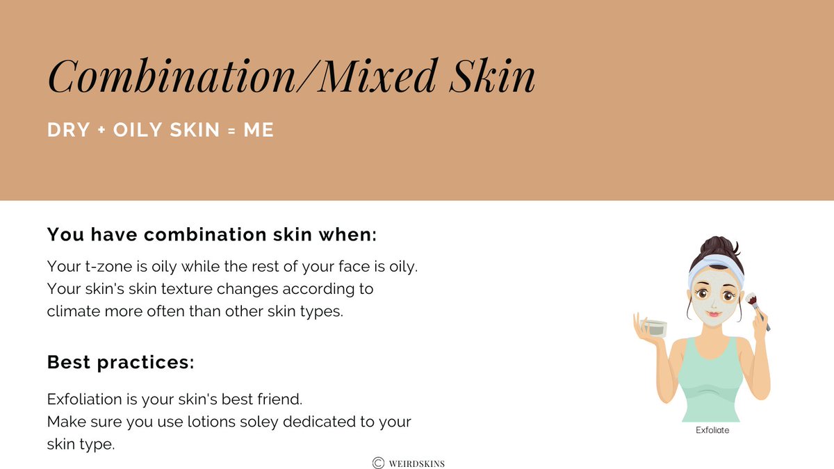 MIXED SKINIf your fall in this category then your skin is a coat of many colors.