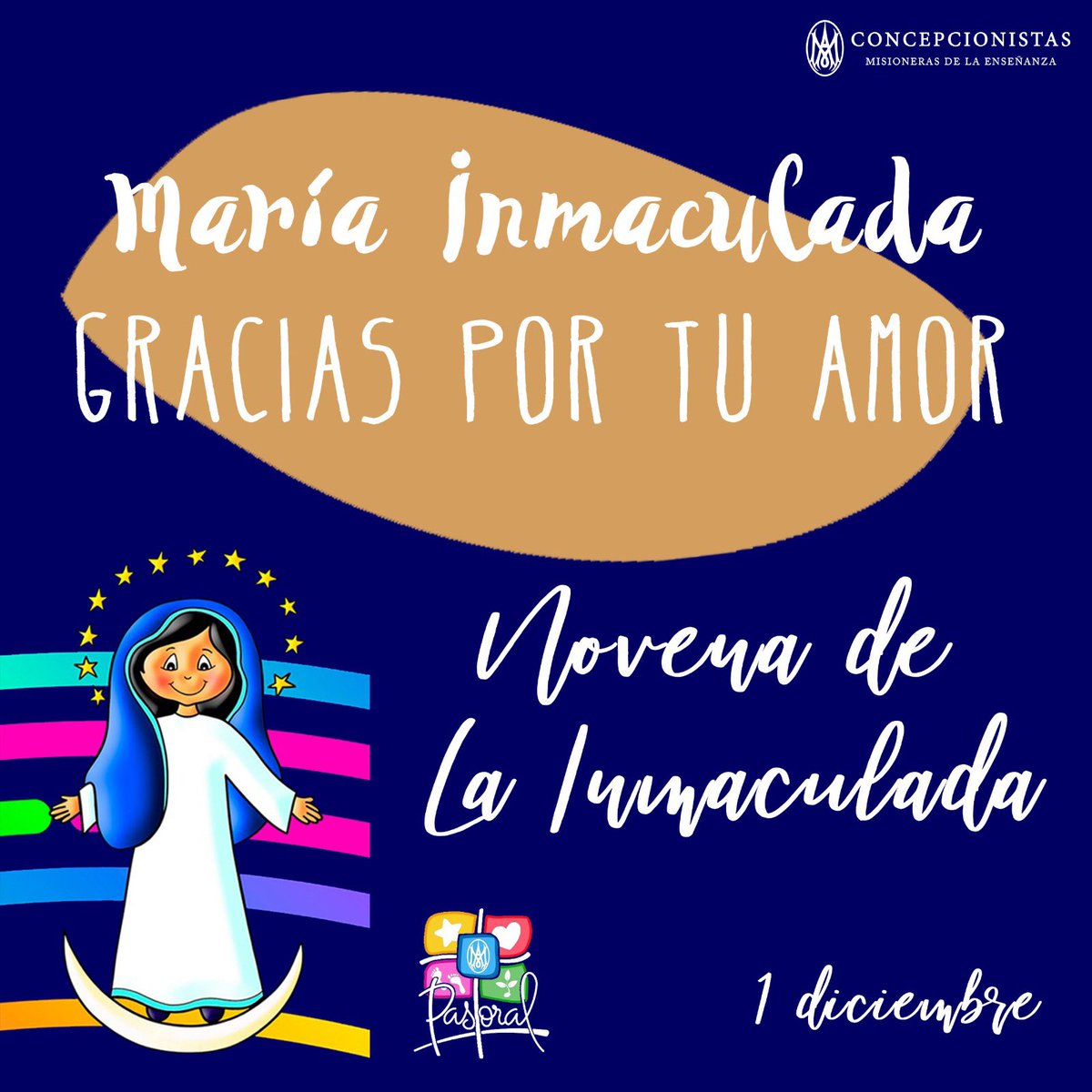Segundo día: 𝓝𝓸𝓿𝓮𝓷𝓪 𝓭𝓮 𝓛𝓪 𝓘𝓷𝓶𝓪𝓬𝓾𝓵𝓪𝓭𝓪     💙

"María es tu madre, quiérela mucho"💙🥰

- Santa Carmen Sallés -

#NovenadelaInmaculada #concepcionistas #conecta2 #pastoralconcepcionista #soyconcepionista #LaInmaculada