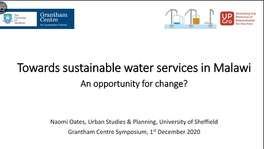 Now  @oates_naomi talking about water governance in Malawi, the focus of her PhD work. #Symposium2020  #SDGs  #SDG6