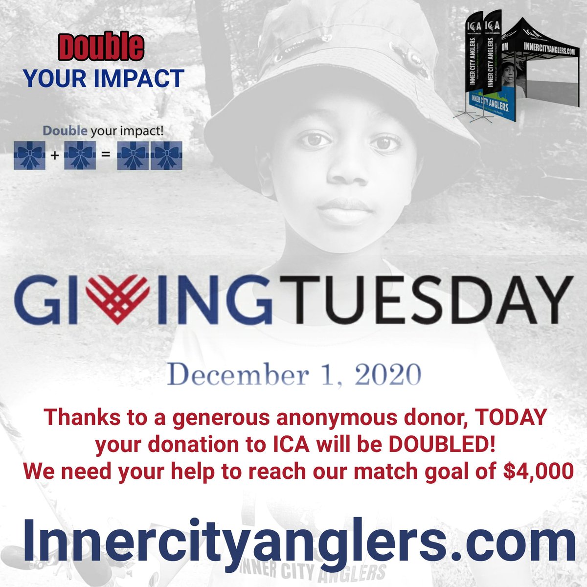 Thanks to a generous anonymous donor, DECEMBER 1, 2020 your donation to ICA will be DOUBLED! We need your help to reach our match goal of $4,000. Donate now Innercityanglers.com 
<a href="/DCAllisontv/">Allison Seymour</a>
#givingtuesday2020