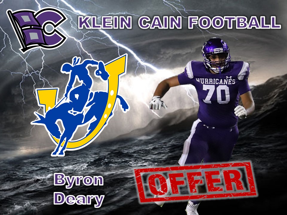 KLEINCAINFB's tweet photo. Congratulations to @Byron70Deary on his offer from @OlineCoachBC and @SAUFootball #RECRUITTHEREIGN #STORMSURGE2020 #REIGNCAIN #STORMVISION2020 #SLR https://t.co/6yAPHGrm5s