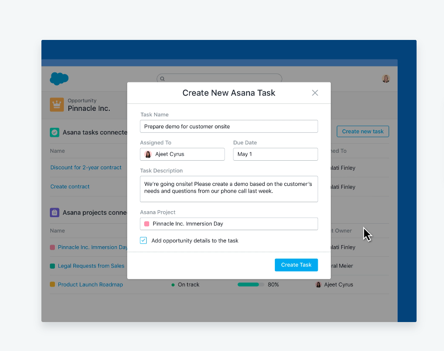  It also provides sales tool to report the sales progress and key activities to close deals - also integrates with Salesforce All of these solutions integrate seamlessly with Salesforce, Slack, Dropbox, Mails, Tableau and many more popular enterprise apps