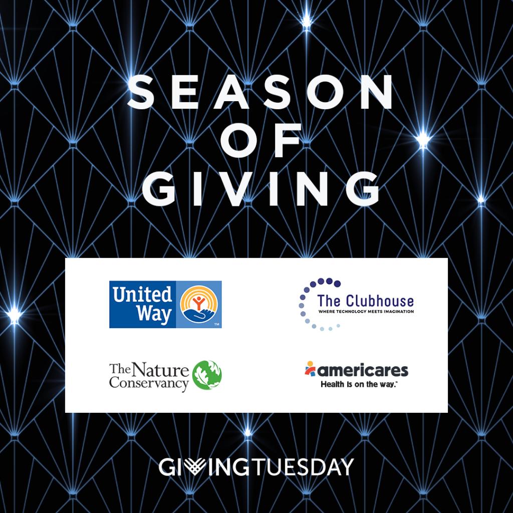 We’ve already got our New Year’s resolution: encourage more global generosity. Small, kind steps make a world of difference. And to start, we’re donating to employee-chosen organizations including <a href="/Americares/">Americares</a>, <a href="/TheClubhouseNet/">The Clubhouse Network</a>, @Nature_Org, and <a href="/UnitedWay/">United Way</a>. #GivingTuesday