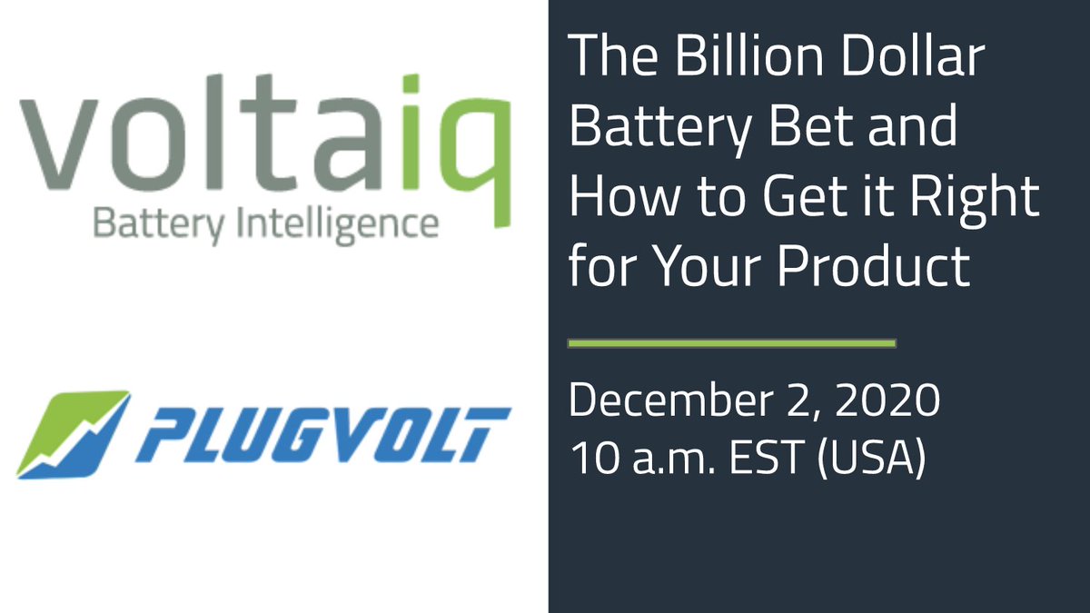 <a href="/Voltaiq/">Voltaiq</a>'s webinar with <a href="/PlugVolt/">PlugVolt</a> on the $$$ battery bet is tomorrow. We'll discuss a checklist for you to identify the best #battery supplies &amp; provide insights on how to course correct when strategic partnerships go wrong. hubs.ly/H0B95gg0 #batteries #batteryintelligence