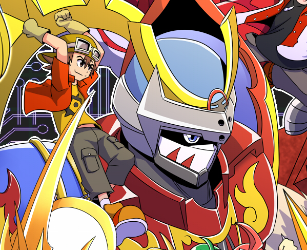 ギチギチメール デジモンフロンティア より 神原拓也 と スサノオモン アニメシリーズ 最初の４年の締めくくりの作品で人がデジモンになって戦うという 戦隊物のコンセプトを取り入れた意欲作でした 拓也の心の挫折をフレイモンとして描く