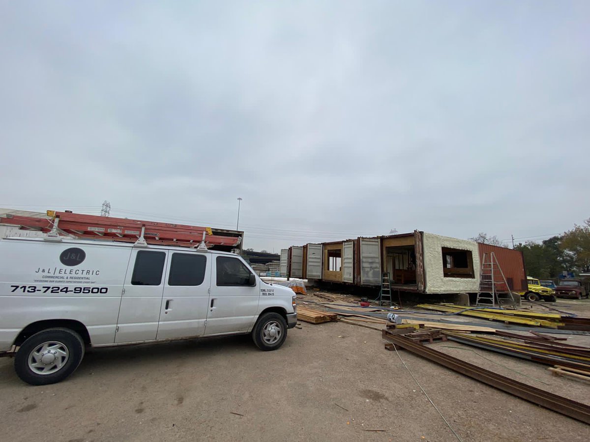 JLElectric3's tweet photo. New project underway, this client is converting storage containers into a DC office. We are setting up all electrical and can’t wait to see the finished product! 👷🏽💡 #electricalcontractor #electrician #lightingexpert #electricalsolutions https://t.co/oM74FnQhTc