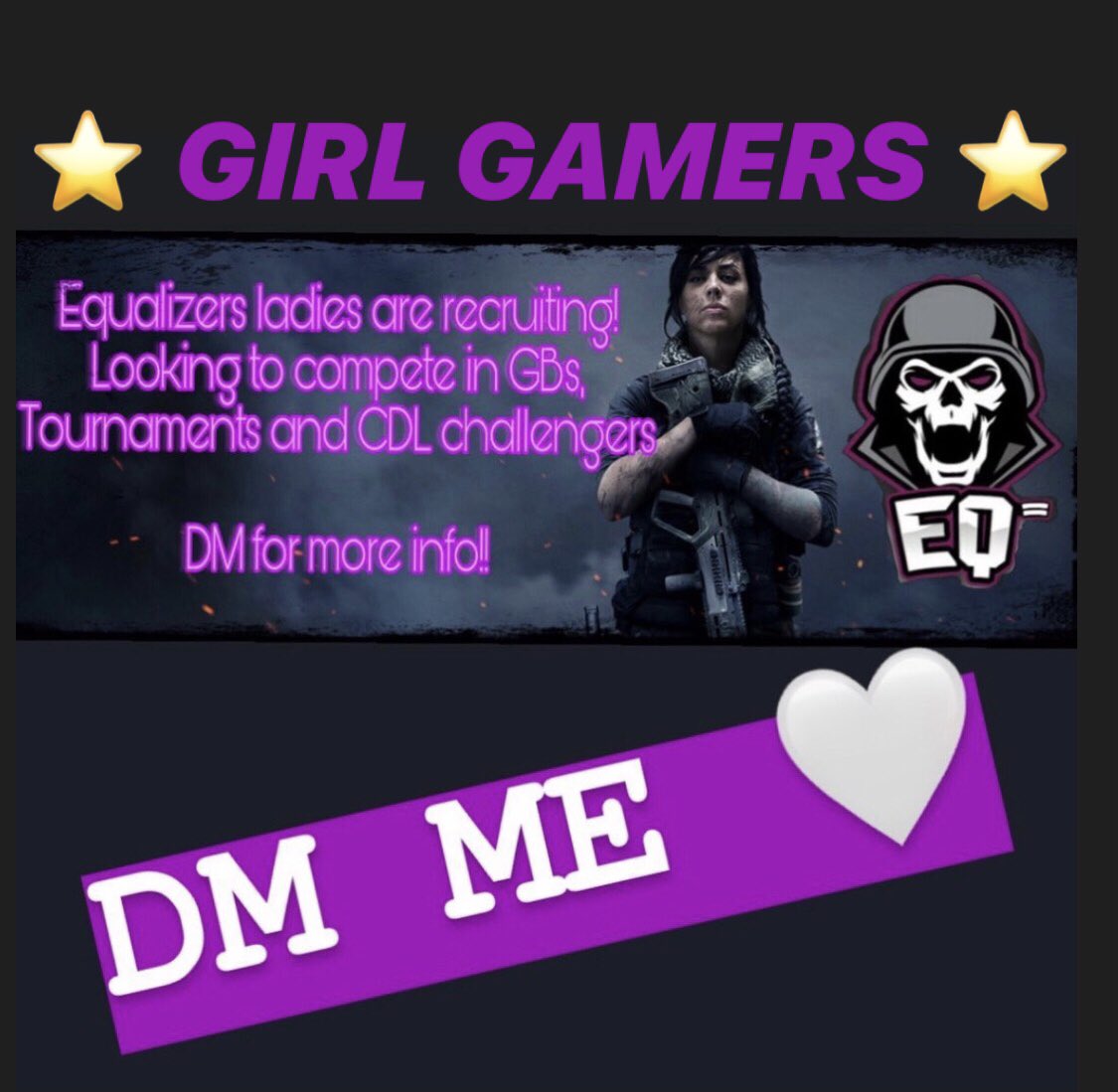 Yesss ❤️ <a href="/The__Equalizers/">Equalizers</a>  <a href="/SamuraiStedman/">stedman</a> <a href="/Baileylewis31/">lonewolf</a> <a href="/DentyFPS/">Denty</a> @Toxic_Gaming456 RT’s APPRECIATED 🤍