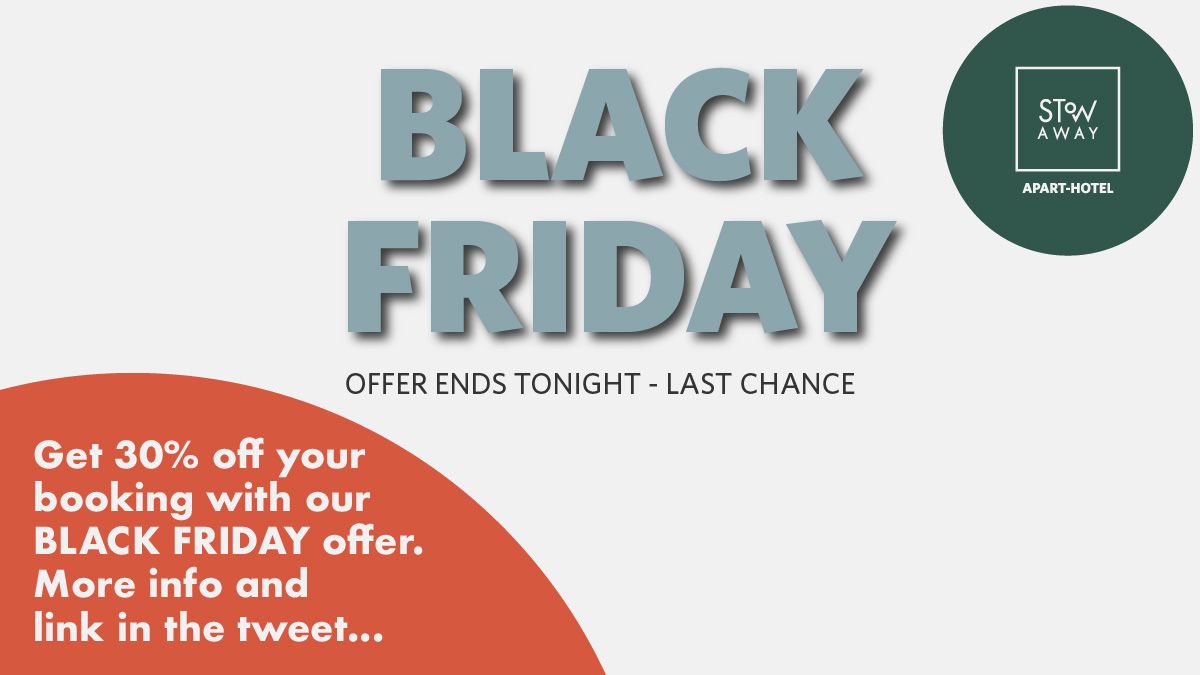 Last chance to get 30% off with our Black Friday Offer - offer ends tonight.

Book Now >>> buff.ly/2OMk74u