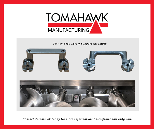 TomahawkMfg1's tweet photo. “Most people do not listen with the intent to understand; they listen with the intent to reply.”
At @TomahawkMfg1 we live by the motto "Listen. Improve. Serve."
A great example if the Feed Screw Supports (or lollipops) for the TM-19. 
Visit https://t.co/aiZWaXzSiA for more info https://t.co/Tb5CWVC7Qn