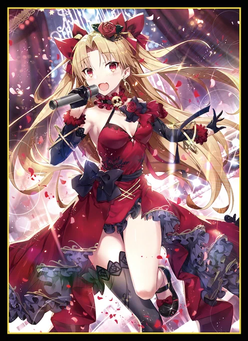 エアコミケ2 新作発表⑤
エレシュキガル(アイドルver.)の スリーブ や プレイマットになります!
イラストレーターは 我美蘭(@gabiran_) 様です。 