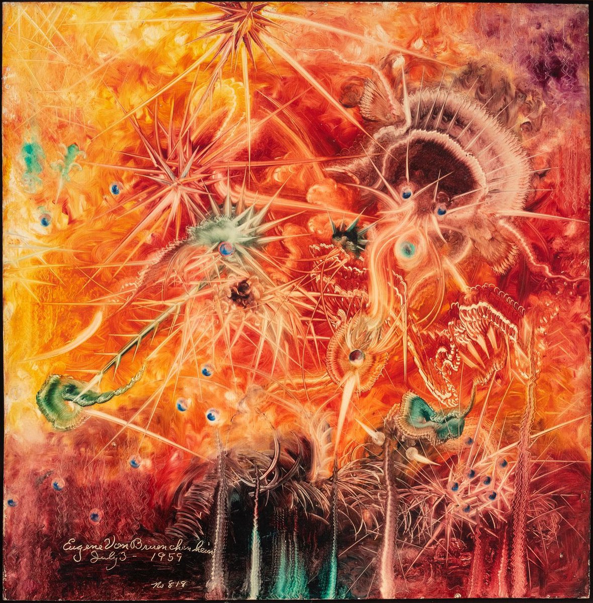 edlingallery's tweet photo. Opening Saturday! Two concurrent solo exhibitions by outsider artists #MelvinWay and #EugeneVonBruenchenhein.
“Eugene Von Bruenchenhein: Phantasmagorical Paintings 1957-61” will feature 7 works from the landmark exhibition “Encyclopedic Palace” in the 55th Venice Biennale. https://t.co/BoePaiEdYm