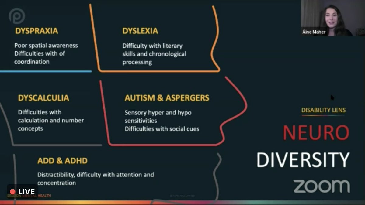 humaqazi's tweet photo. Speaking about #neurodiversity and seeing this from a #disability lens but more importantly how we must also apply an #ability lens. Áine @wakeuptowhy challenges the stigma and is speaking about this live. 

@ThePrivilegePro #Allyship #SocialChange https://t.co/HMyxFzjkhg