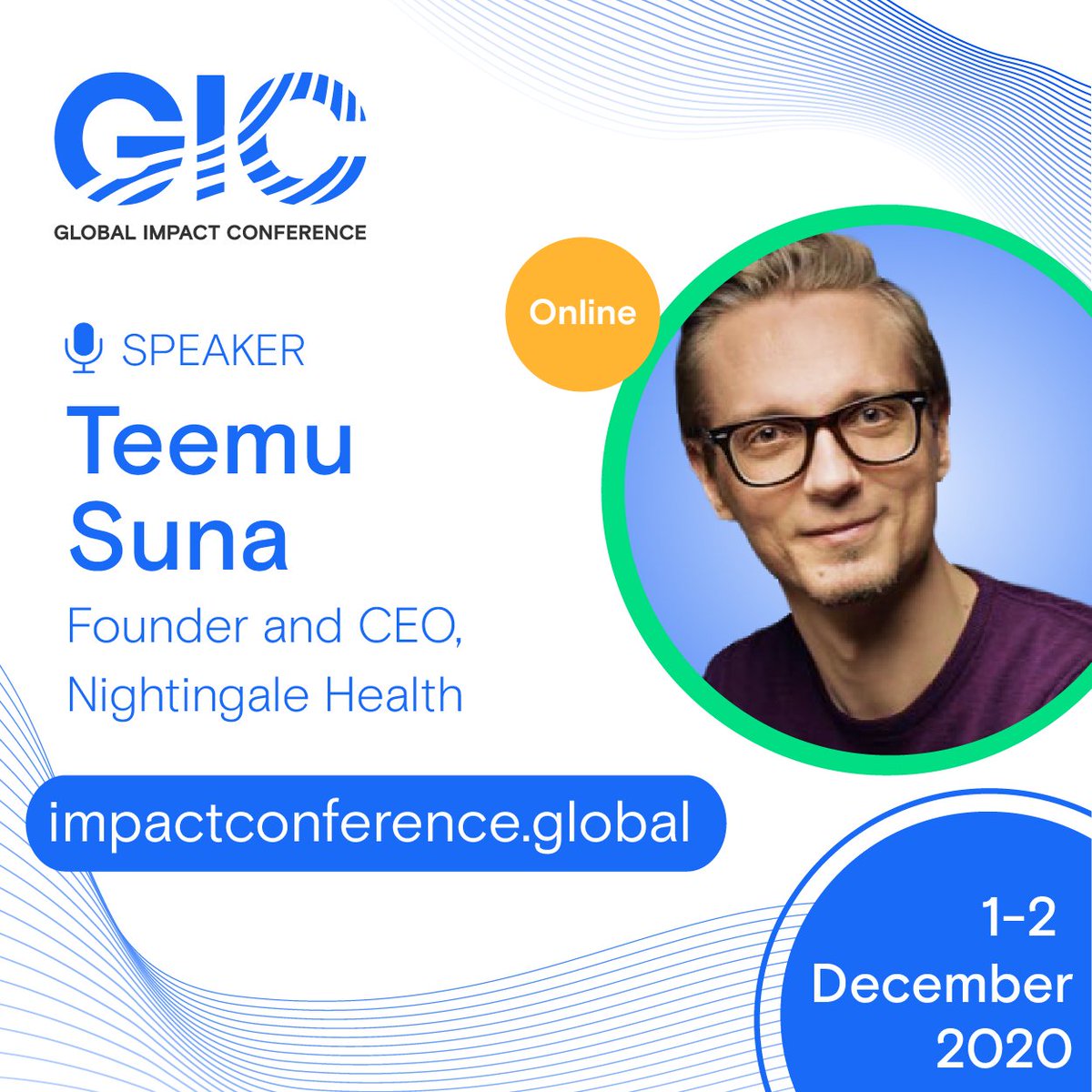 _Global_Impact_'s tweet photo. Teemu Suna @teemusuna will speak at #globalimpactconference2020 on «Healthy Societies» session. Watch livestream now on https://t.co/ivEHS11gfl and to join the debate! #globalimpactconference #UN7 https://t.co/DNoz9CZZg0