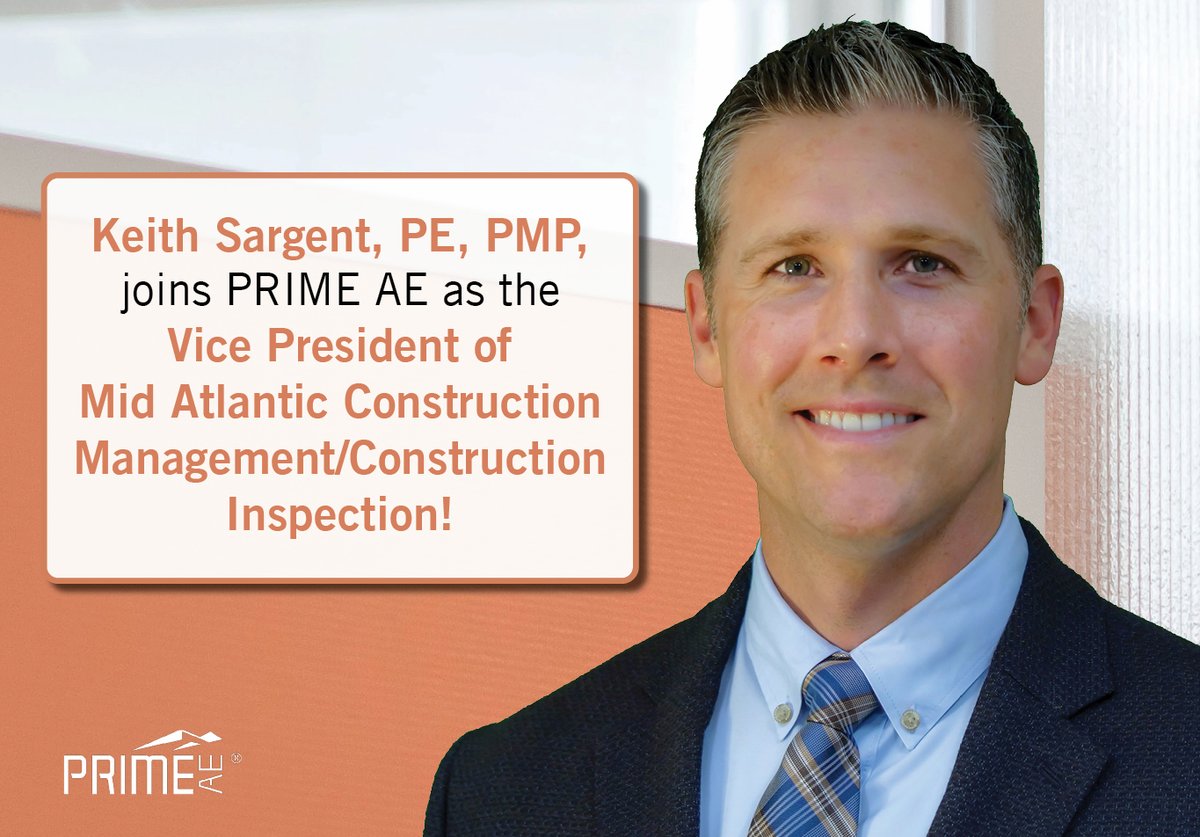 PRIME_Eng's tweet image. PRIME AE welcomes Keith Sargent to its Mid-Atlantic Construction Management Practice! To read more about Keith visit: primeeng.com/prime-ae-welco…