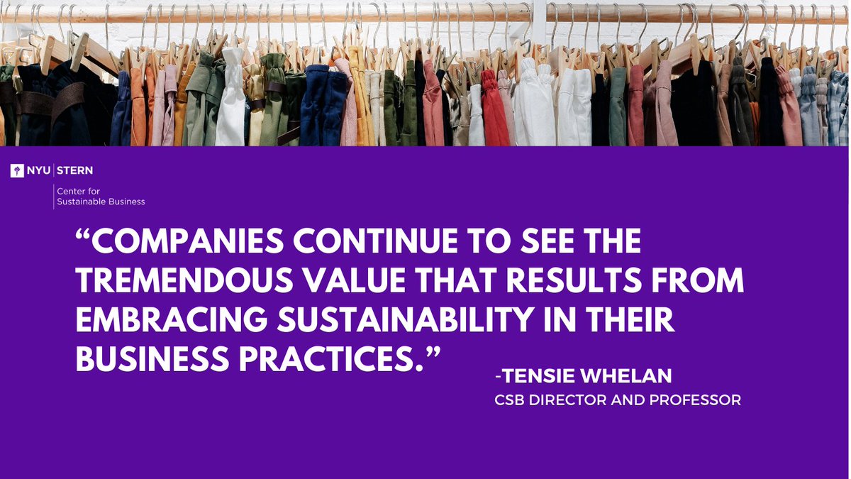 With support from <a href="/HSBC/">HSBC</a>, today we launch a new Apparel Industry Sustainable Strategies Framework identifying 8 strategies that apparel companies use to positively impact their financial performance, the environment and society. #sustainablefashion stern.nyu.edu/experience-ste…