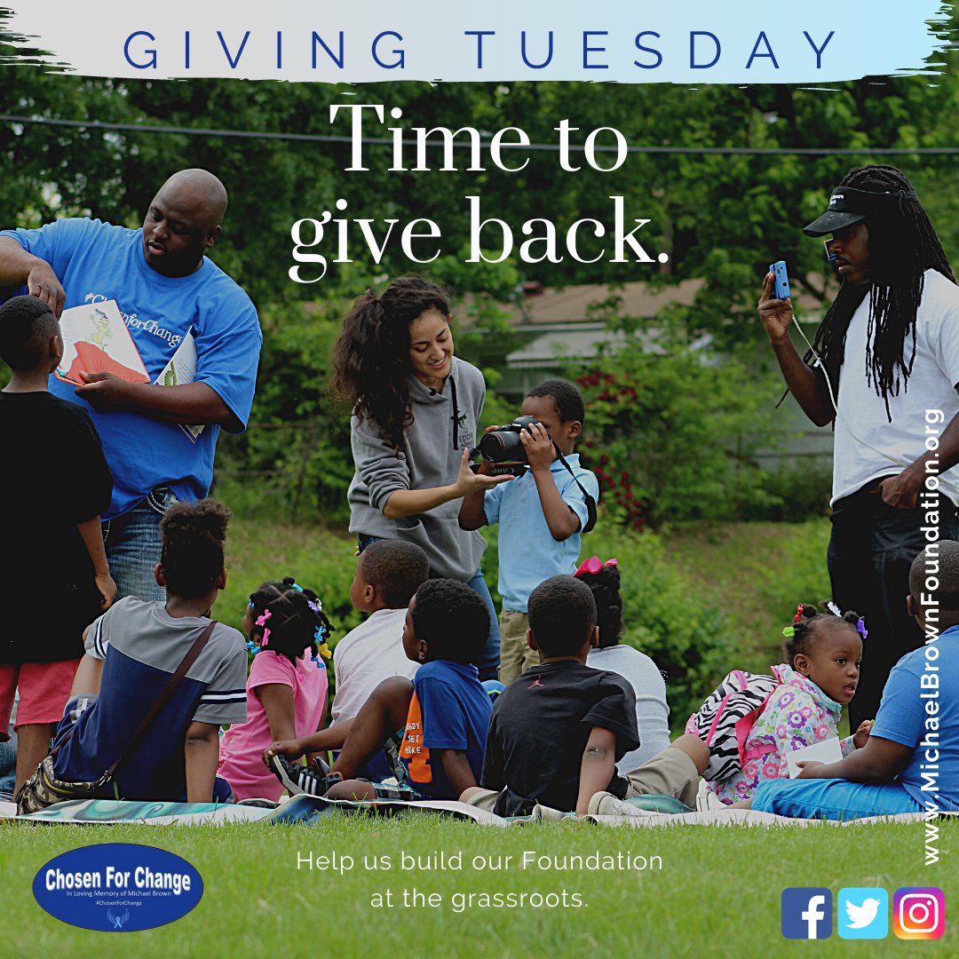 MBSrOrg's tweet image. You are #ChosenForChange and through your choice to give back by donating your time, money, joining our Coalition of Community Partners or Advisory Board- there's no better day than today to be the change you want to see in our city in memory of Mike Brown, Jr.!
#MikeBrown