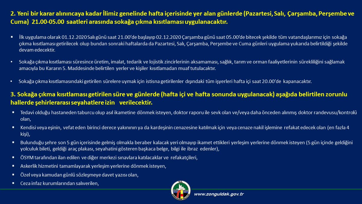 TC_Zonguldak's tweet photo. İlimiz Umumi Hıfzıssıhha Meclisinin 01.12.2020 tarihli kararları ⚠️

Maske😷 Mesafe↔️ Temizlik🧼 https://t.co/valSMBiG5o