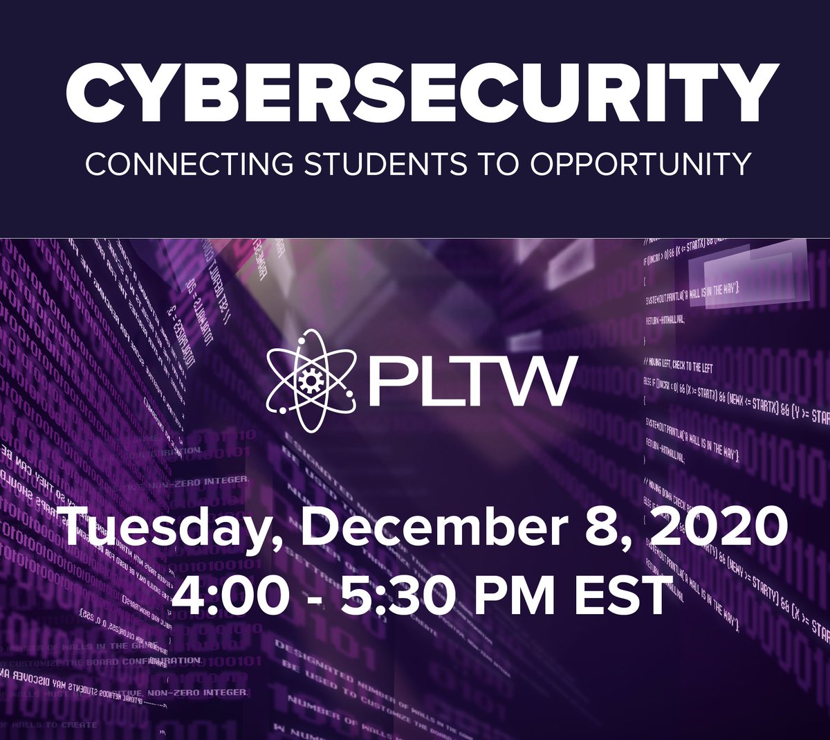 andreaholzwarth's tweet photo. Prepare your students for the ever-growing career opportunities in Cybersecurity. 

Join @PLTWorg on 12/8 at 4pm EST to learn about your role in closing the cybersecurity skills gap! 

⚛️https://t.co/xdQ2XuQcD2 

 #cybersecurity #csforall #PLTW #ksedchat https://t.co/QpByEYtwta