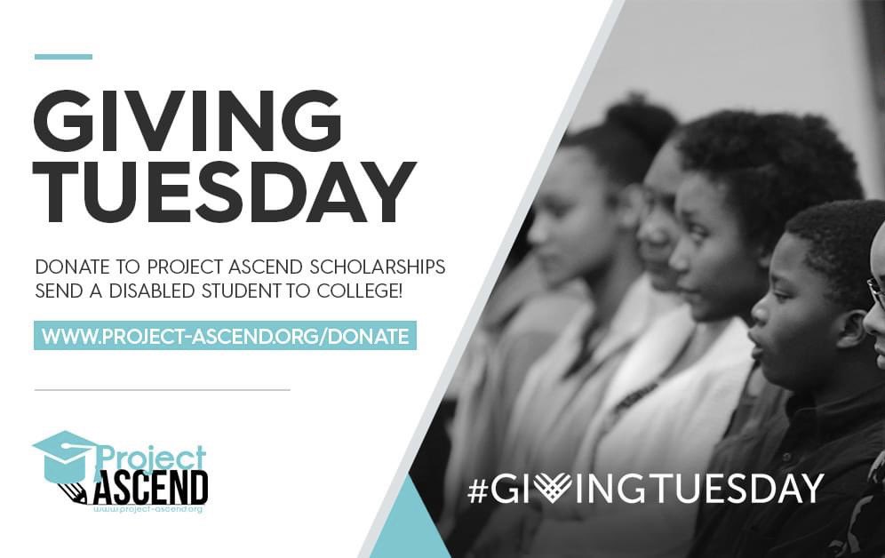 Olas_Truth's tweet image. This #GivingTuesday consider making a donation to @ProjectASCEND college scholarships for disabled youth at project-ascend.org/donate