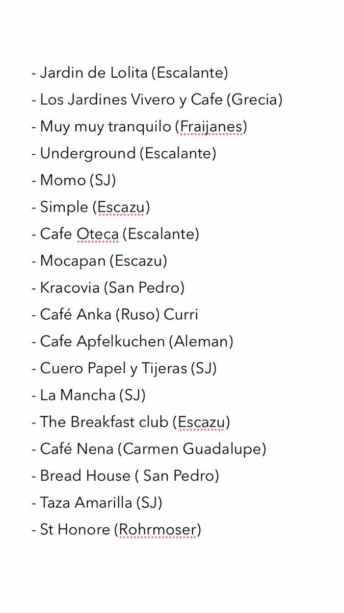 MeliCampos's tweet image. Hice una listita de cafeterías en el Valle Central con comida rica y lugares chivas, por si les sirve. 

Si me falta alguno deje su recomendación