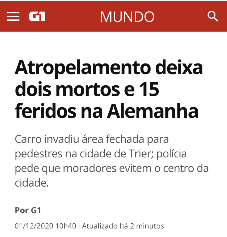 RafaelFontana's tweet photo. AULA DE JORNALISMO:
Terrorista lança carro sobre pedestres, mata 2 e fere 15 na Alemanha.

- Carros não invadem áreas fechadas, apenas assassinos o fazem.
A mídia tem lado, tem agenda e defende o crime contra cristãos. Ela é cúmplice. https://t.co/eGorJfYCkC