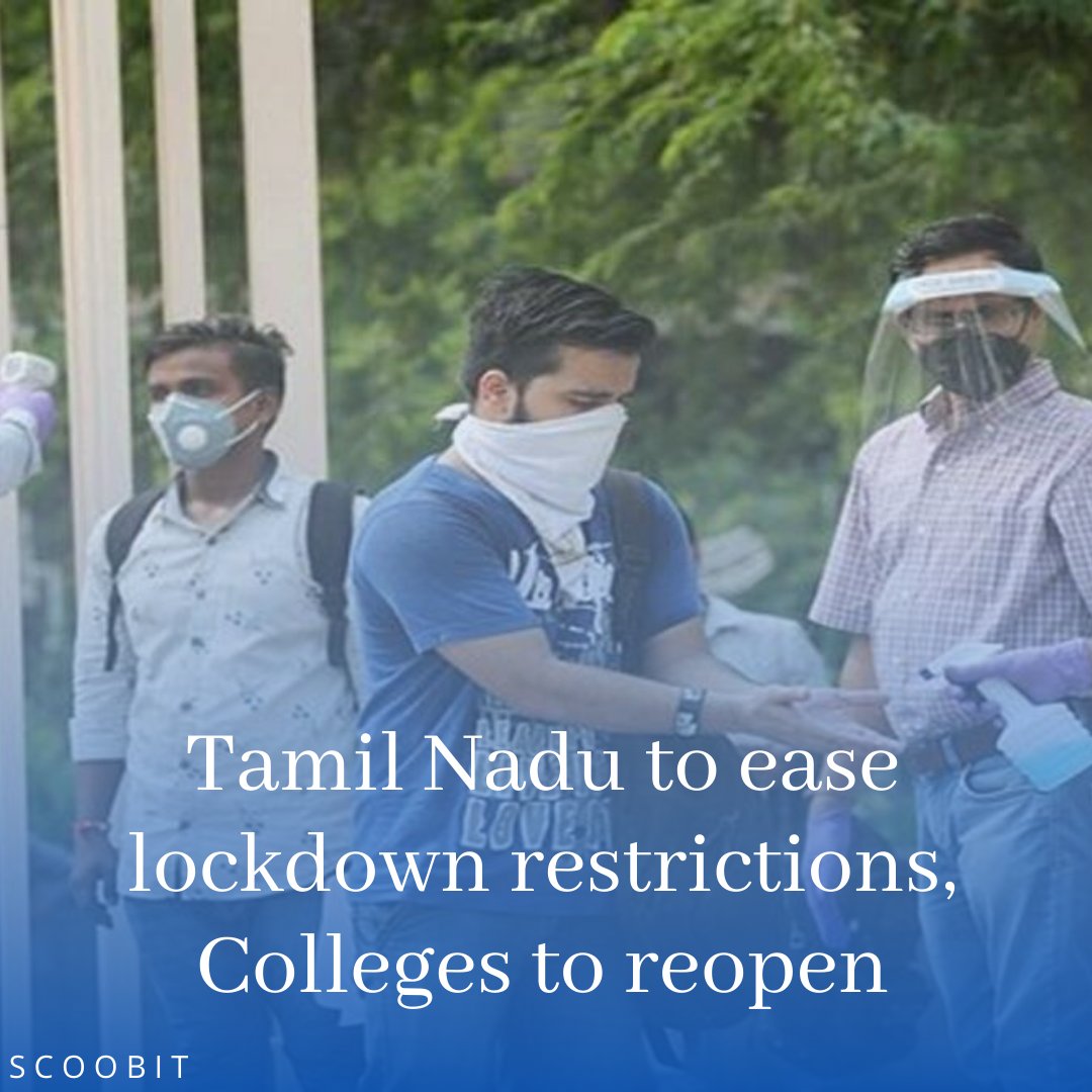 scoobit__'s tweet photo. The #TamilNadu government on Monday reported opening of final year #college courses in schools/colleges.

#Hostels are permitted to allow #students as well. 

#covid19news https://t.co/T3dtL85329