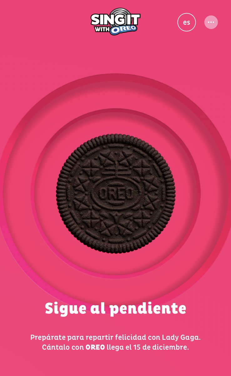 LadyGagaSpain's tweet photo. Lady Gaga se une a Oreo para “Cántalo con Oreo". 

Disponible el 15 de diciembre.

https://t.co/ZBspV2z96B https://t.co/4EjVxzKbh5