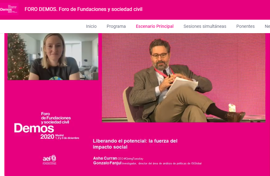 Marietacg's tweet image. En #Demos2020 celebramos @GivingTuesdayES con @RadioFreeAsha, CEO #GivingTuesday. Un día para dar, una cultura enfocada en la #solidaridad y en la #colaboración