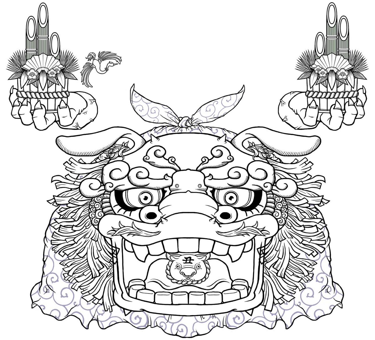 ハッピー お正月用イラスト獅子舞線画 四日目 後少しで完成 作業が牛歩 丑年だけに イラスト好きさんと繋がりたい 絵描きさんと繫がりたい 線画 獅子舞 丑年 お正月 ハッピー お正月用イラスト獅子舞線画 四日目 後少しで完成 作業が牛歩 丑年だけに イラスト好きさんと繋がりたい 絵描きさんと繫がりたい 線画 獅子舞 丑年 お正月
