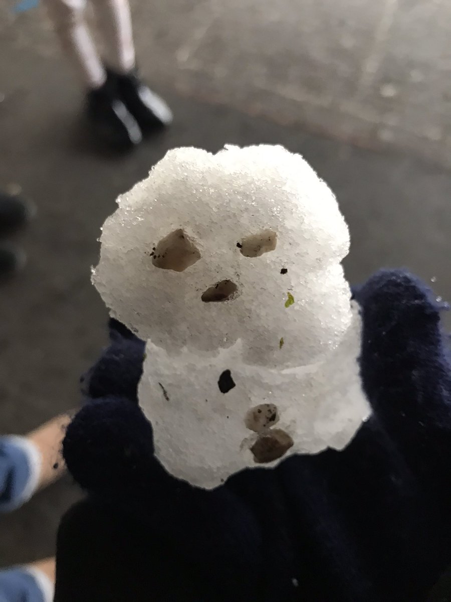 On vous présente Bob de neige ⛄️, notre nouvel ami de recréation #hiver Eloane  et Nolan