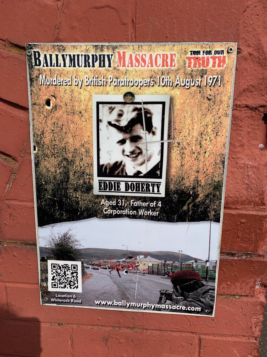 Their claims for justice can still be seen in the streetscapes where the deaths occurred - with placards marking the deaths places of 11 people throughout the Ballymurphy Estate. They have a website and an enduring mural and memorials to those killed with such brutality in 1971.