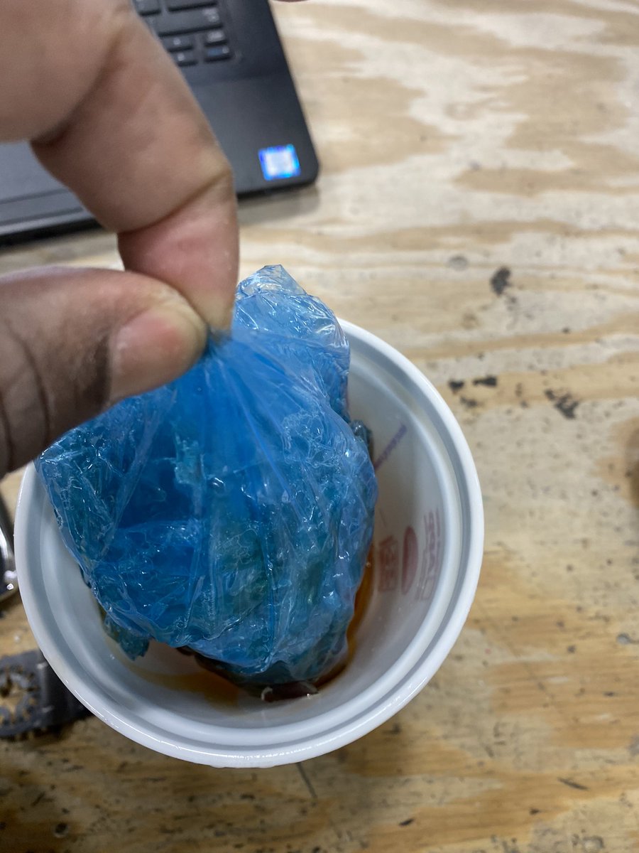AshlyRobin's tweet photo. Hey @McDonalds my boyfriend got this in his sweet tea this morning. When he called your employee said "Oh that's just the bag the cups come in" didn't even offer to make it right. 🤮🤮 #mcdonalds https://t.co/WyPw8T2k9v