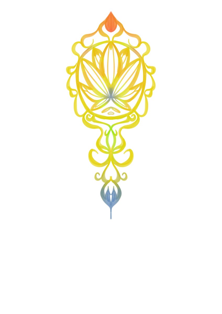 なくてななふし 15分くらい適当に線を引くと勝手に模様として成立してくれて 左右対称だから 色乗せるだけでいい感じになる これはシャンファのタイツの模様を見ながらそれっぽく描いてみたもの 便利だ