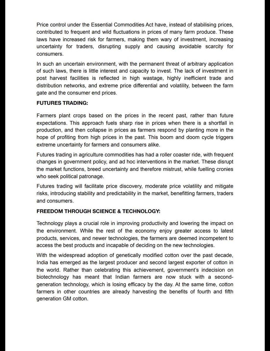 Bhartiya Kisan Union is leading organiser of farmers protests demanding roll back of Farms Bills. In 2019,  @BKU_KisanUnion demanded: abolition of APMCs, full freedom to trade, full freedom to sell, rent & lease farmland, contract farming, repeal of 9th schedule, futures trading.