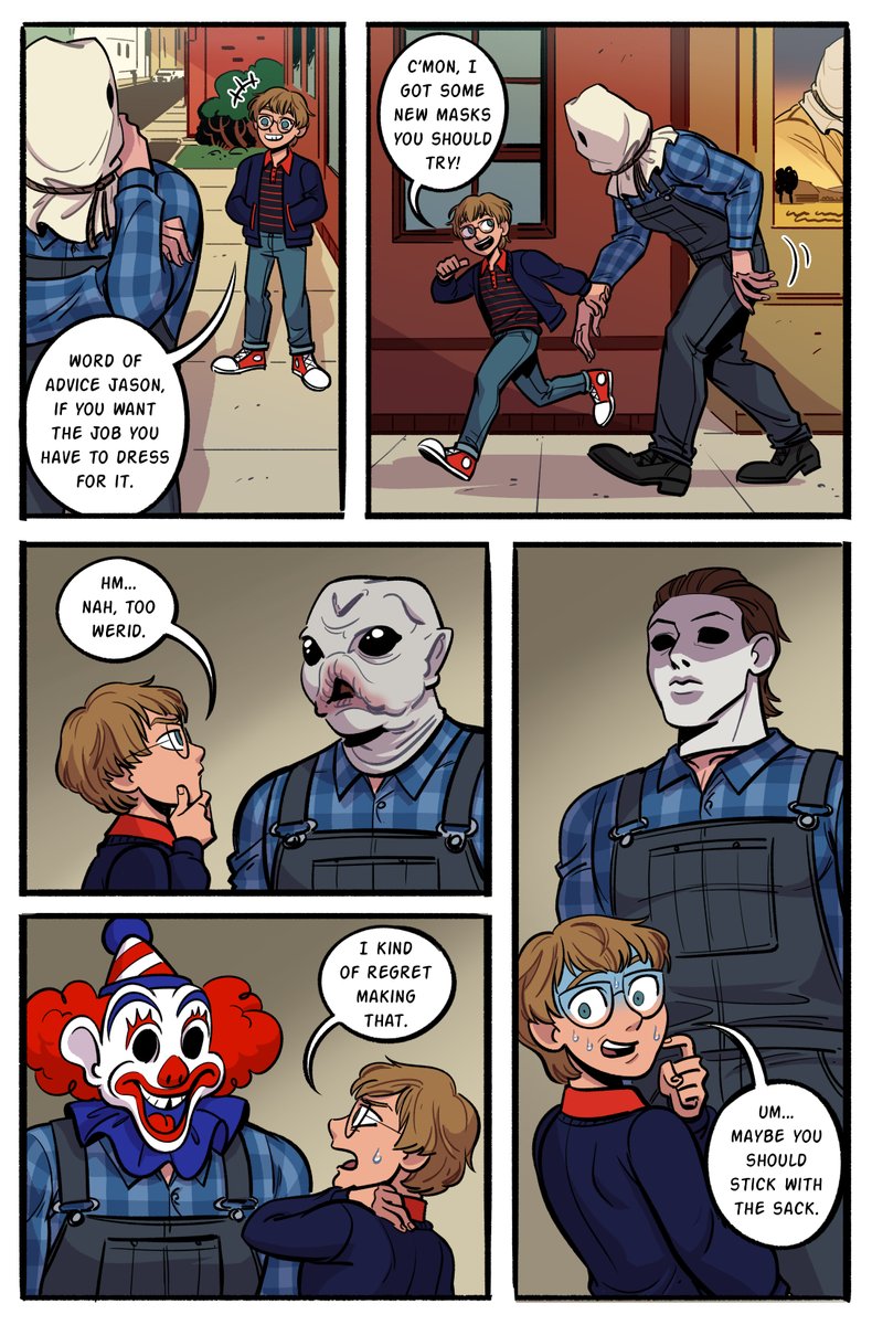 I figure the way Camp Counselor Jason gets his hockey mask in this AU is actually from Tommy Jarvis since Tommy made a lot of special effects masks as a kid! 