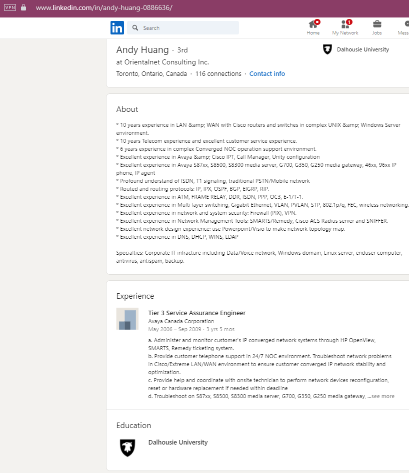 2/-Andy uses 3 names.-He used to work for Blacklisted Foreign CCP Agent China Telecom.-China Telecom is the Guangzhou link of the  #Dominion ips which pass from Beijing & Hongkong into Guangzhou Huadu & Yuiexiu districts where they seem to meet their end.