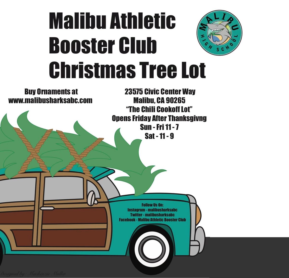 MalibuCSD's tweet photo. #Malibu pick up a beautiful, festive holiday tree while supporting a good cause at MHS Athletic Booster Club's tree lot, sponsored by the City of Malibu. Nov 26 - Dec 24, Sun - Fri: 11AM - 7PM, 
Sat: 11AM - 9PM, Chili Cookoff lot. Info &amp; order ornaments: https://t.co/GxXt9iDvNR https://t.co/EdXx725fLN