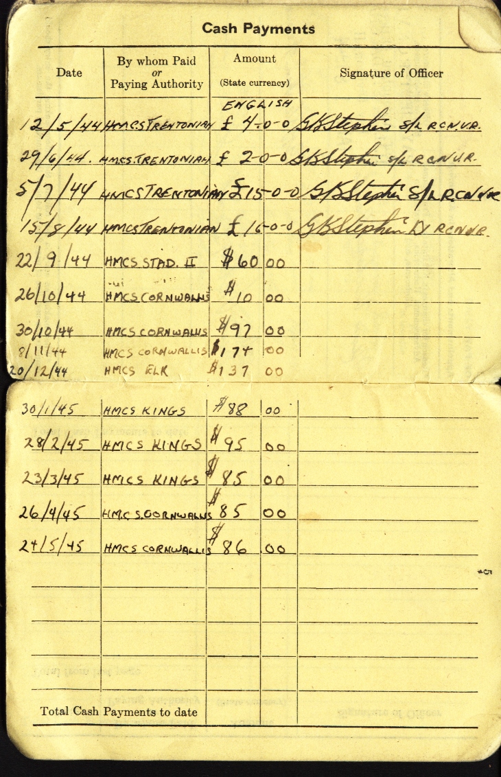 (3/4) on 1 Sept. 1944 to attend King's College (now Dalhousie) in Halifax, his shipmates presented him with TRENTONIAN's ensign.Jack finished the war as a Sub-Lieutenant and continued his service postwar with the Royal Canadian Navy Reserves.