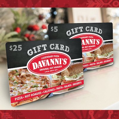 davannis's tweet photo. Get a FREE $5 Gift Card with every $25 Davanni’s Gift Card purchase. Also available are e-gift cards! Send one right to someone’s inbox. https://t.co/Z4O8ijm3yw https://t.co/mtR544bGJn