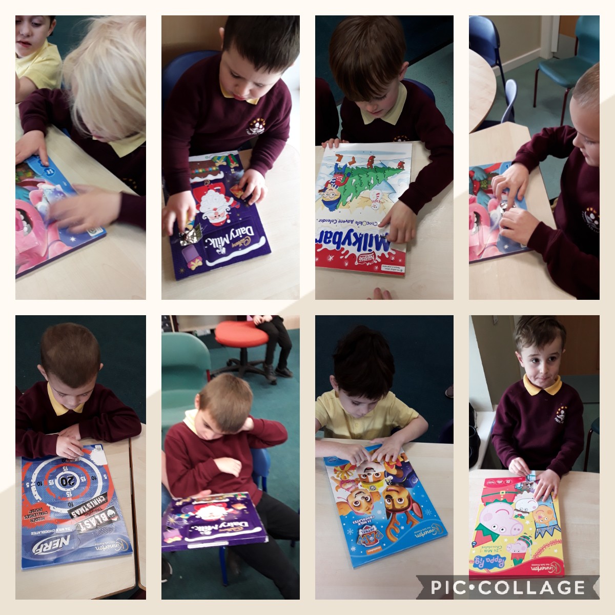 YsgolPenCoch's tweet photo. Today is December 1st....and you know what that means....we get to open our advent calendars! This year we have been lucky enough to have calendars donated for pupils in school and #purpleclass have enjoyed opening day1 together https://t.co/kng9eMIfaI