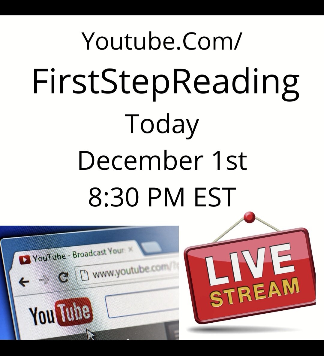 FirstStepReadin's tweet image. How do you Teach your Child to Read?
YouTube.com/FirstStepReadi… 
Join Heather, Author of FirstStepReading.com
Live Today on YouTube at 8:30pm EST