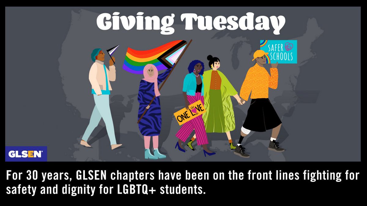 GLSENAustin's tweet photo. This Giving Tuesday, you can help our local @GLSEN Austin chapter create safer, more affirming K-12 schools for LGBTQ+ students in Texas by sourcing inclusive books in schools &amp; advocating for policy change at the state level. Donate now at https://t.co/zmKVbFi4bg #GivingTuesday https://t.co/CezBKK69Ct